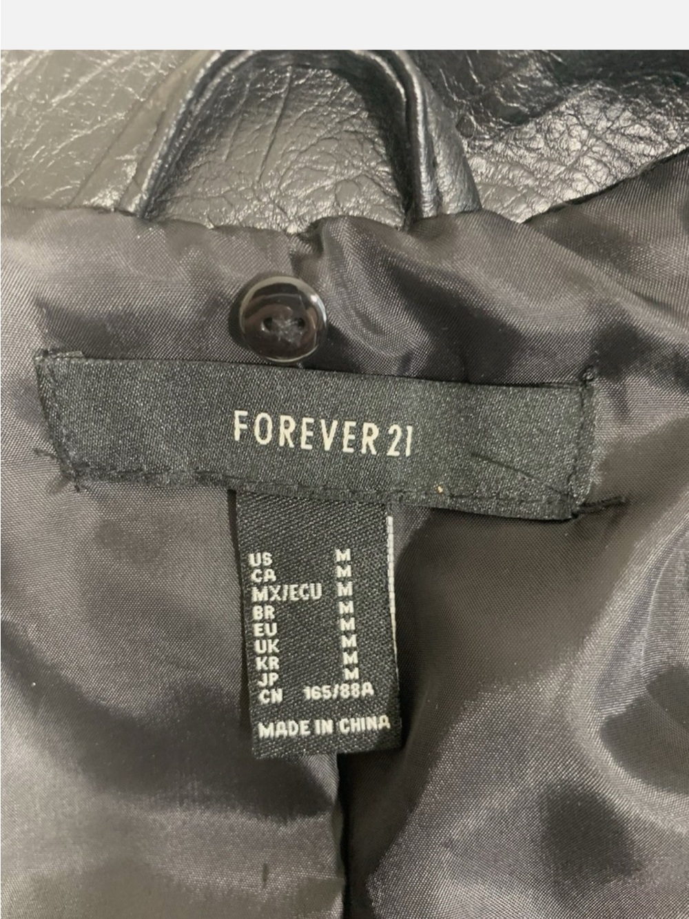 (NWT) Forever 21 Black Faux Leather Jacket Moto Trendy (M) - Picture 5 of 15